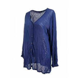 Produce Company Jacquard Sheer Leopard Print Top Women's S